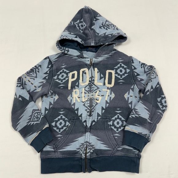 Polo Ralph Lauren Other - Polo Ralph Lauren Boys Size 6-7 Aztec Print Full Zip Hoodie Sweatshirt